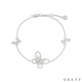 Graff White Gold Diamond Butterfly Silhouette Bracelet